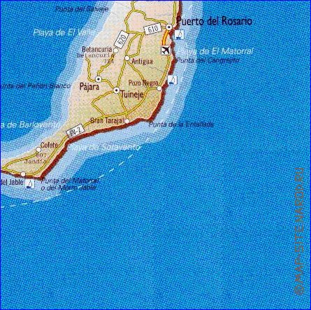 carte de Iles Canaries en espagnol