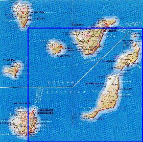 carte de Iles Canaries en espagnol