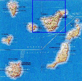 carte de Iles Canaries en espagnol