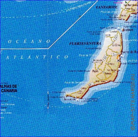 carte de Iles Canaries en espagnol