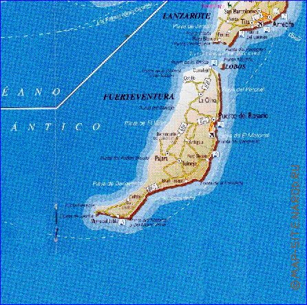 carte de Iles Canaries en espagnol