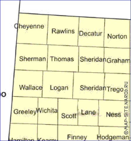 carte de Kansas en anglais
