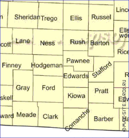 mapa de Kansas em ingles