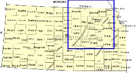 carte de Kansas en anglais