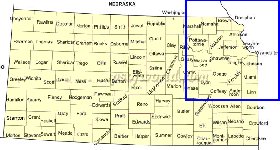 carte de Kansas en anglais