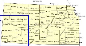 mapa de Kansas em ingles