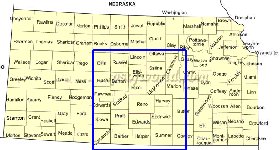 carte de Kansas en anglais