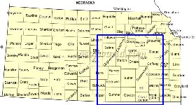 carte de Kansas en anglais