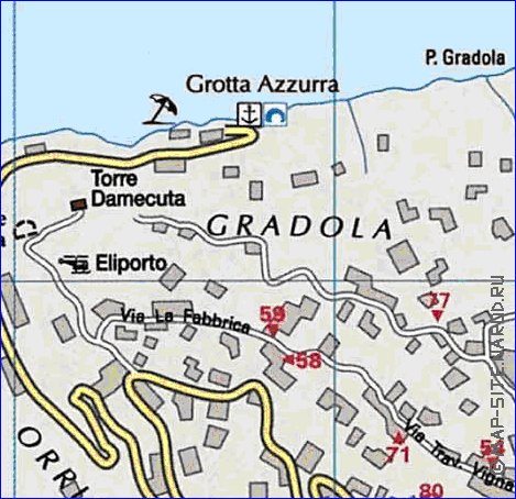 mapa de  ilha Capri