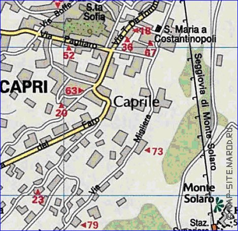 mapa de  ilha Capri