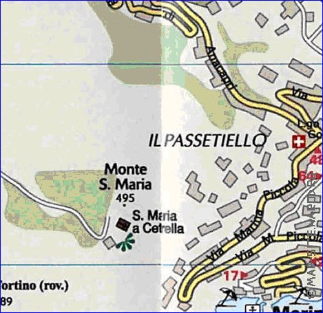 mapa de  ilha Capri