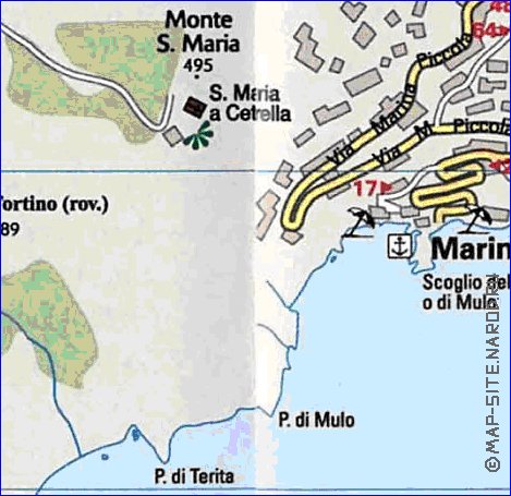 mapa de  ilha Capri