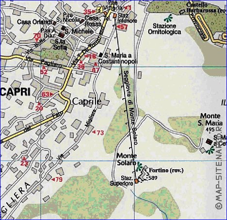 mapa de  ilha Capri