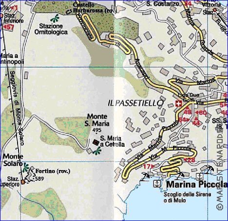 mapa de  ilha Capri