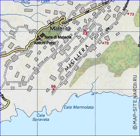 mapa de  ilha Capri