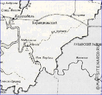 Карта караидельского района с деревнями и дорогами