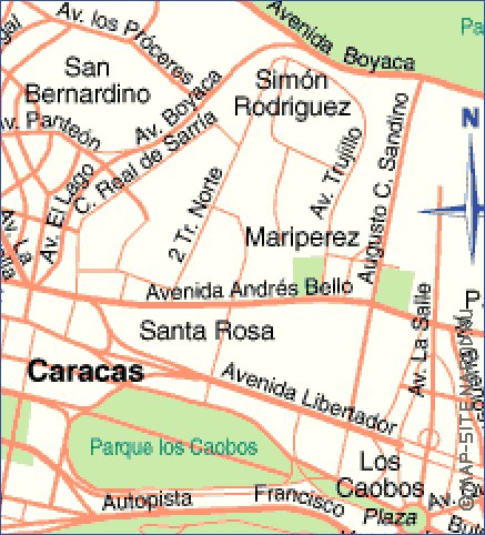 carte de Caracas en espagnol