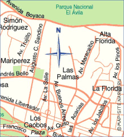 carte de Caracas en espagnol