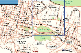 carte de Caracas en espagnol