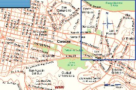 carte de Caracas en espagnol