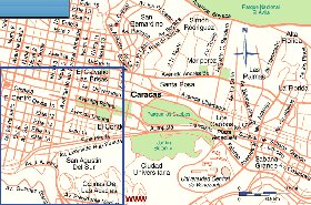 mapa de Caracas em espanhol