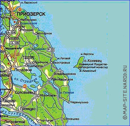 carte de des routes Isthme de Carelie