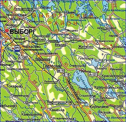 carte de des routes Isthme de Carelie