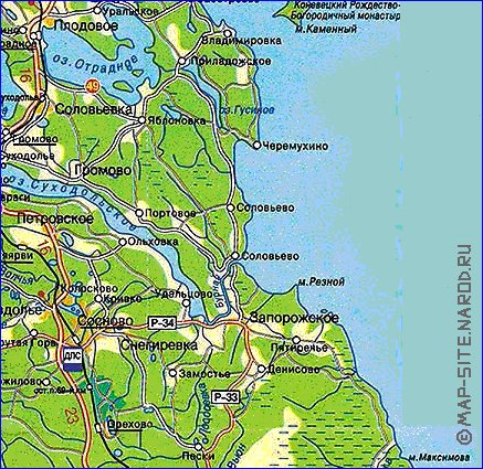 carte de des routes Isthme de Carelie