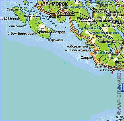 carte de des routes Isthme de Carelie