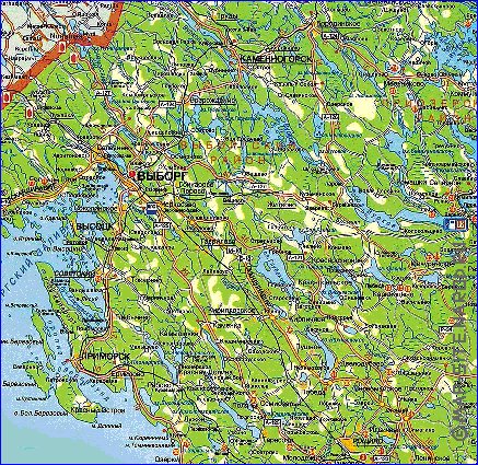 carte de des routes Isthme de Carelie