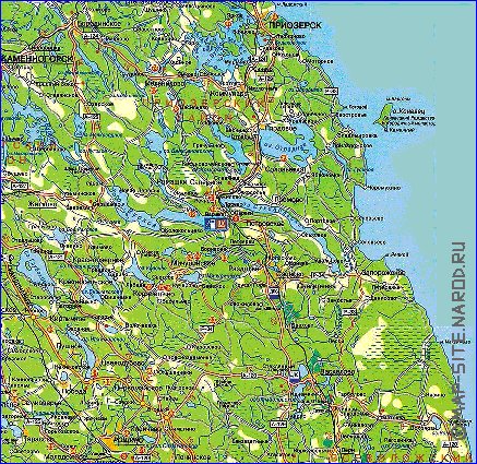 carte de des routes Isthme de Carelie