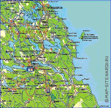 carte de des routes Isthme de Carelie