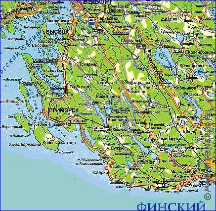 carte de des routes Isthme de Carelie