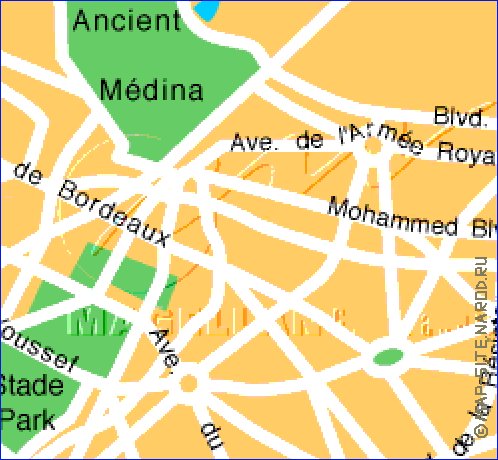 mapa de Casablanca em ingles