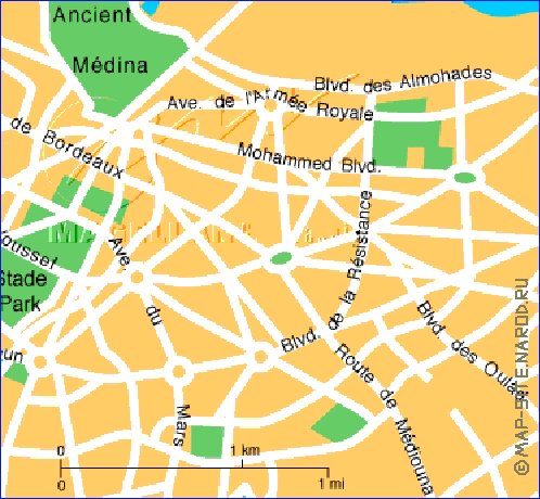 carte de Casablanca en anglais