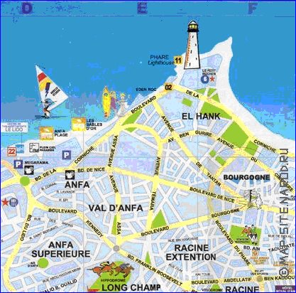 mapa de Casablanca em frances