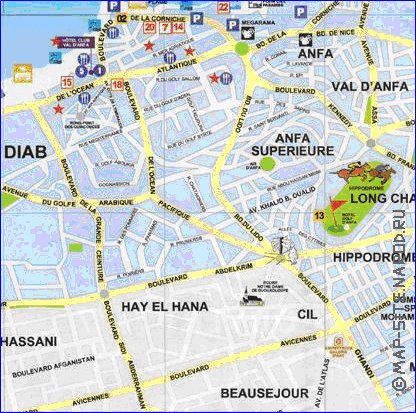 mapa de Casablanca em frances