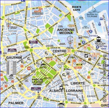 mapa de Casablanca em frances