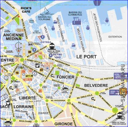 mapa de Casablanca em frances