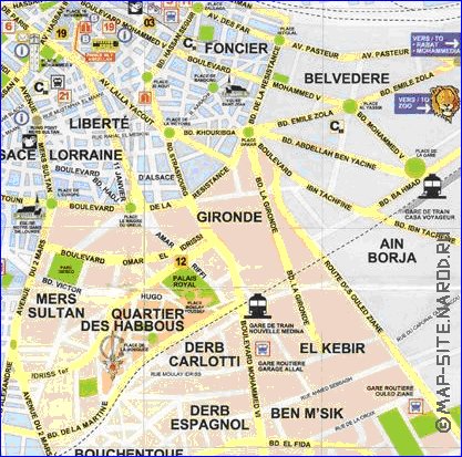 mapa de Casablanca em frances