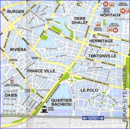 mapa de Casablanca em frances