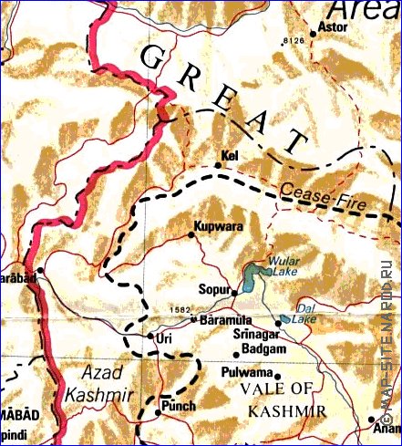 mapa de Caxemira