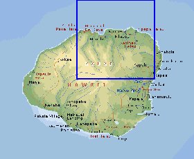 mapa de Kauai em ingles