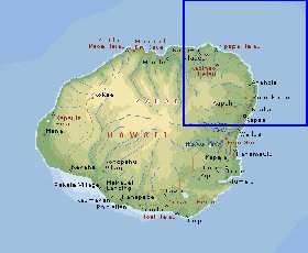 mapa de Kauai em ingles