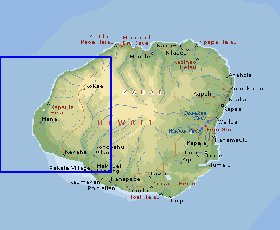 mapa de Kauai em ingles