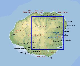 mapa de Kauai em ingles