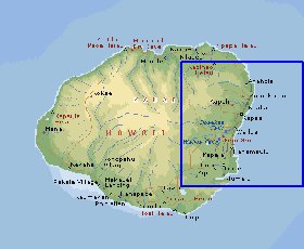 mapa de Kauai em ingles