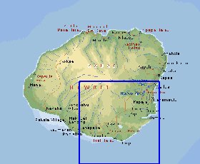 carte de Kauai en anglais