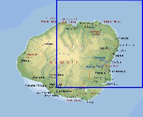 mapa de Kauai em ingles