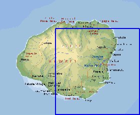 mapa de Kauai em ingles